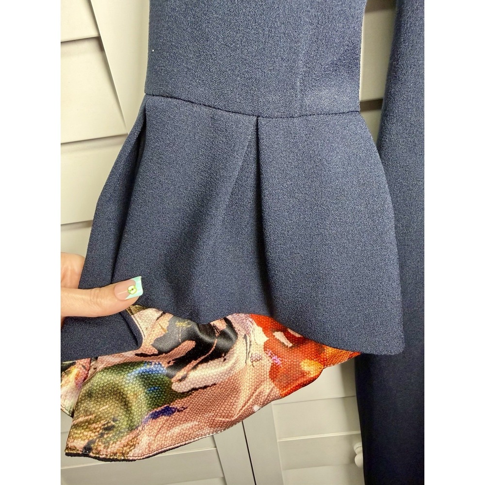 Nicole Miller New York Floral Lined Bell Sleeve Sheath Dress Women's Size 14 NWT - Picture 5 of 13